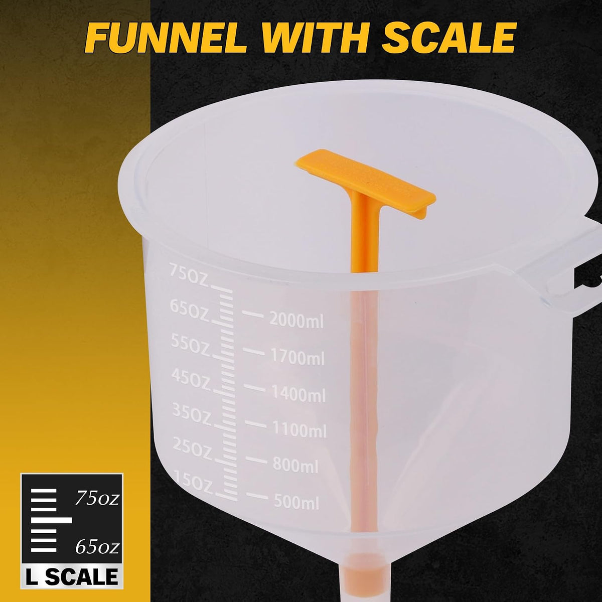18-Piece No Spill Engine Oil Funnel Kit, 1.59QT/ 1.5L Automotive Coolant Funnel Set, 12 Adapters, Elbow Fitting, Arrow Screen & Magnetic Tray, Compatible with GM, Ford, BMW, Audi, Land Rover Etc