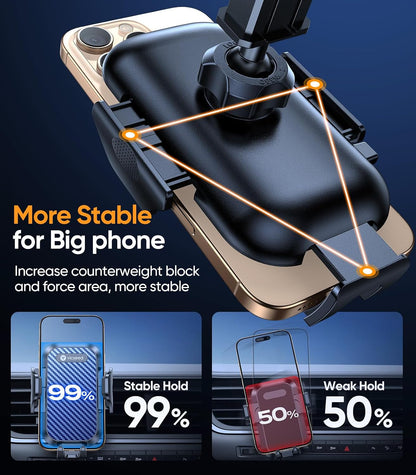 VICSEED 2026 Ultimate Sturdy Car Phone Holder [Upgraded 95+LBS Strongest Suction] Universal Long Arm Cellphone Mount for Car Dashboard Windshield Vent Truck Boat for iPhone 17 16 Pro Max & Android