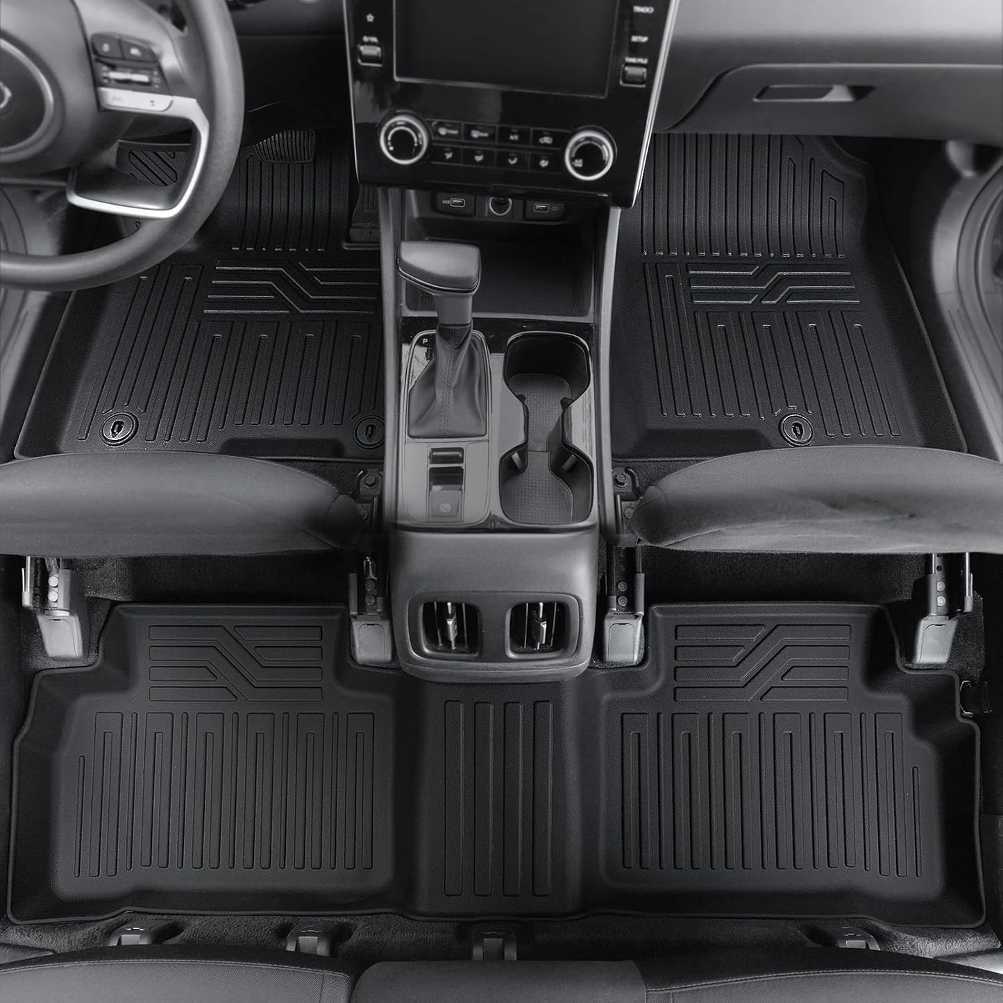 Floor Mats for Hyundai Elantra Gas 2021-2026, All Weather Floor Mats Trunk Cargo Liner and Door Sill Guards Accessories, Full Coverage Set (Not fit Hybrid Models)