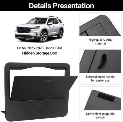 Glove Box Dividers Organizer Compatible with Toyota 2016-2020 2021 2022 2023 Tacoma Accessories Black ABS Material Center Console Organizer