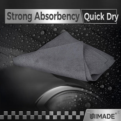 UNIMADE Microfiber Cleaning Cloth, 100 Pack Microfiber Towels for Cars Commercial Grade Work Rags Bulk Detailing Cloth for Automotive Bar Mechanic Restaurant Garage Housekeeping, 11.5"x 11.5", Grey