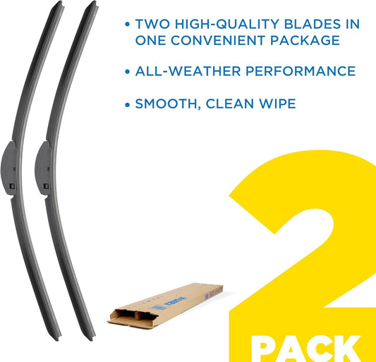 Rain-X 810332 Total Clear Beam Wiper Blades 26" & 18" Windshield Wipers for All-Weather Performance, Rubber Squeegee for Smooth Clean Wipe & Quiet Operation - 2 Pack Value