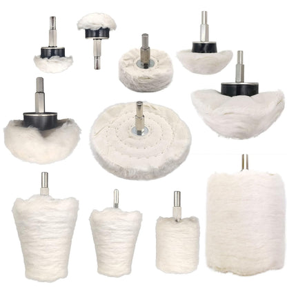 6 pcs Buffing Wheel for Drill,Buffing Pad Polishing Wheel Kits,Wheel Shaped Polishing Tool for Metal Aluminum,Stainless Steel,Chrome,Jewelry,Wood,Plastic,Ceramic,Glass,etc
