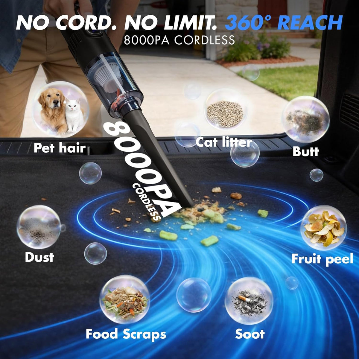 28PCS Car Detailing Kit Interior Cleaner, Car Interior Cleaning Kit with Cordless Handheld Vacuum, 2-in-1 Mop, Interior Car Detailing Brushes, Windshield Cleaner, Car Accessories Gift for Men Women