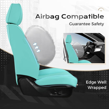Coverado Seat Covers Full Set, Black Seat Covers for Cars 5 Seats, Car Seat Protector, Waterproof Nappa Leather Car Seat Cushion, Front and Rear Car Seat Cover Fit for Most Sedans SUV Pick-up Truck - Colors A