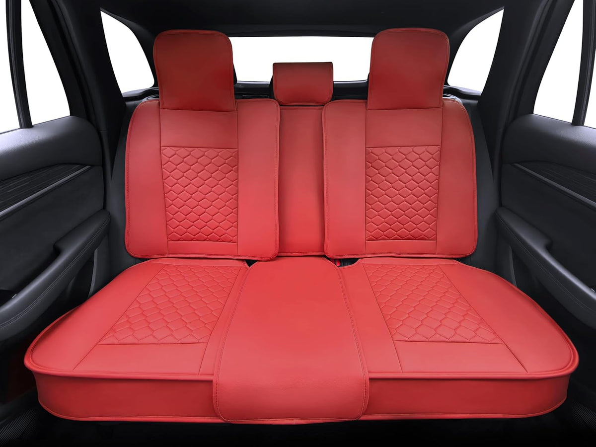 Elantrip 2PCs Front Car Seat Covers Leather Water Proof Seat Protector Universal fit for Most Cars SUVs and Trucks Black