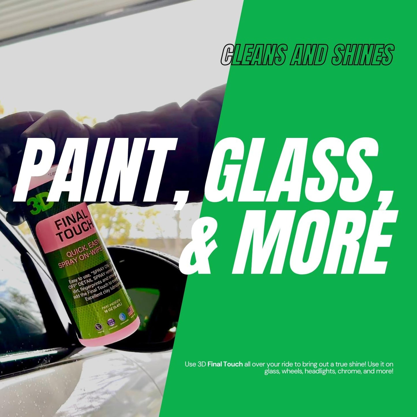 3D Final Touch Quick Detail Spray - Easy Spray On, Wipe Off Showroom Shine 1 Gallon