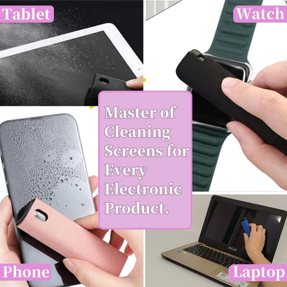 Car Screen Cleaner Spray and Wipe for Women, Cell Phone Touchscreen Cleaning Wiper Kit Accessories for MacBook Display iPad iPhone Mac Laptop Computer Monitor TV Screens, Black Grey White