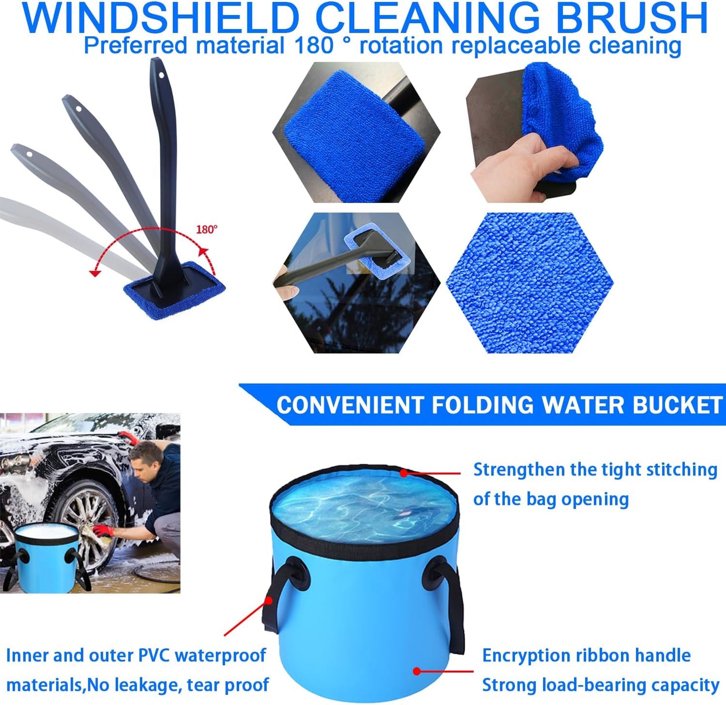 LIANXIN Car Wash Kit Car Wash Cleaning Kit with Car Wash Foam Gun Microfiber Sponge and Towels Tire Brush Built, Car Foam Gun, Car Cleaning Tool
