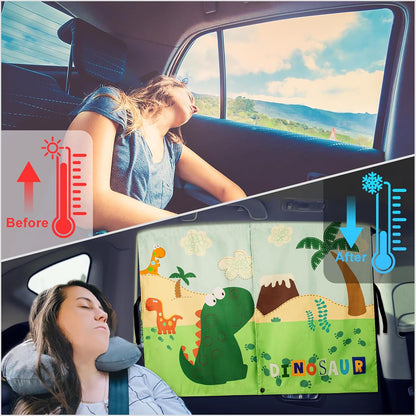 Car Window Shades, 2 PCS Magnetic Double Layer Auto Sun Shade for Side Windows Privacy Full Covers/Half Shade Options Back Car Window Curtains for Baby Protection