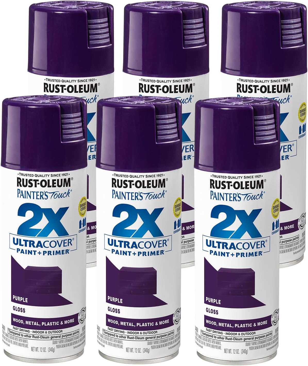 Rust-Oleum 334029 Painter's Touch 2X Ultra Cover Spray Paint, 12 oz, Gloss Clear - Colors E