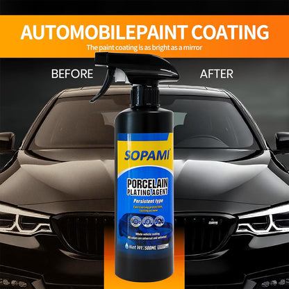 SOPAMI 2-Pack Advanced Car Coating Spray, Quick-Acting Polish & Wax for Scratch Removal, Waterless Wash, and Glass Oil Film Cleaning 17.6fl Oz/500ml