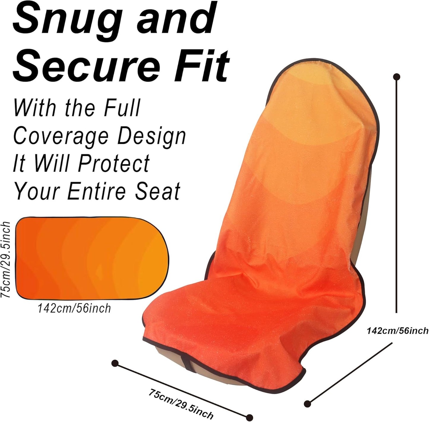 Car Seat Cover Protector Front Seats,for Gym Workout,Running,Swimming,Beach and Hiking,Waterproof Sweat Towel Bucket Seat Covers for Cars SUV Trucks (Black, 1Pcs)