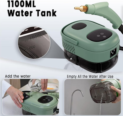 2500W Handheld Steam Cleaner,Portable Car Steamer For Auto Detailing,High-Temperature and Pressure Steam Cleaner For Home, Steam Cleaning Machine for Furniture,Kitchen,Grout,Floor,Tile (Gray)
