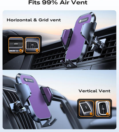 VICSEED 2026 Upgrade Ultra Stable Car Phone Holder Mount [Never Fall Off & Won't Break] Universal Air Vent Phone Mount for Car Easy Clamp Phone Holders for Your Car for iPhone 17 Pro Max 16 15 14 13