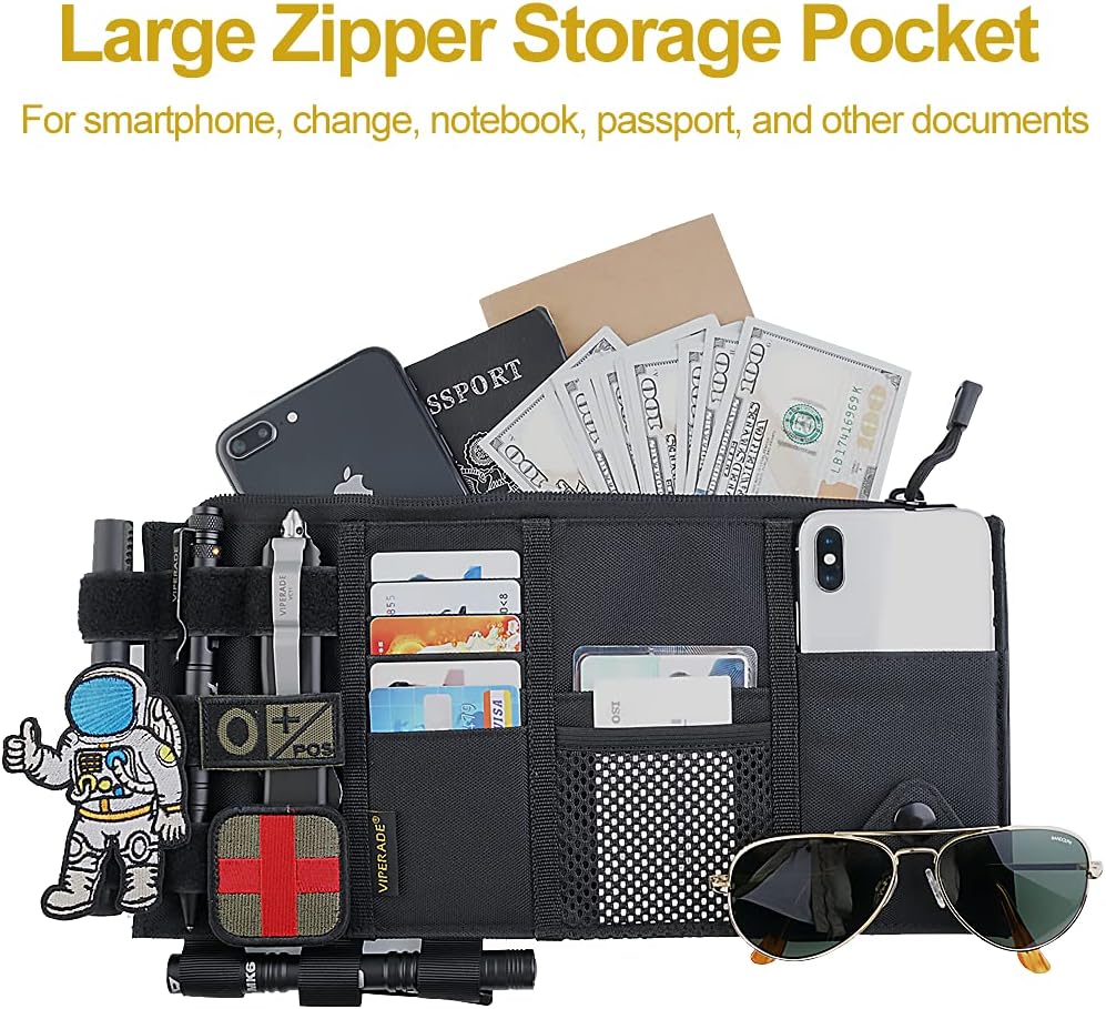 Tactical Car Visor Organizer, MOLLE Storage Pouch by Viperade