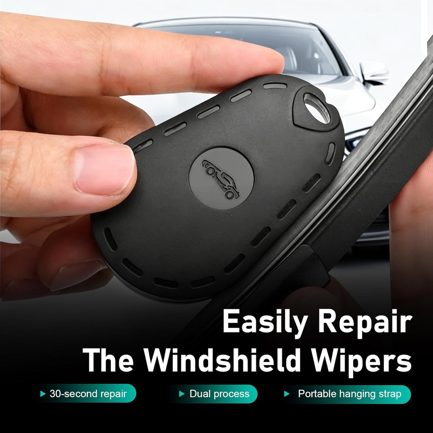 Car Wiper Blade Restorer, Windshield Wiper Regroover Tools with Coarse and Fine Abrasive Sheets, ABS Portable Windshield Wiper Blade Sanding Tool, Universal for Car, Truck, SUV (Black)