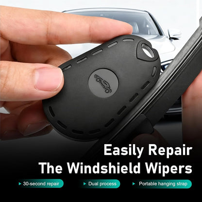 Car Wiper Blade Restorer, Windshield Wiper Regroover Tools with Coarse and Fine Abrasive Sheets, ABS Portable Windshield Wiper Blade Sanding Tool, Universal for Car, Truck, SUV (Black)
