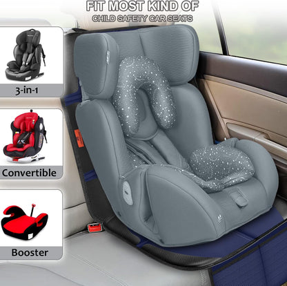 XHYANG Car Seat Protector,Auto Car Seat Protectors Baby Carseat Waterproof & Durable 600D Fabric for Child Baby Car Seat Mat Vehicle Pet Cover 2 Storage Pockets (2 Pack)