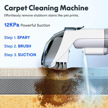 Small Car Seat Carpet Cleaner Machine for Home，Portable Hand Held Carpet Cleaner, Cars Steamer for Auto Detailing, Upholstery Furniture Steam Cleaners for Mattress Area Rugs Couch Sofas (White)