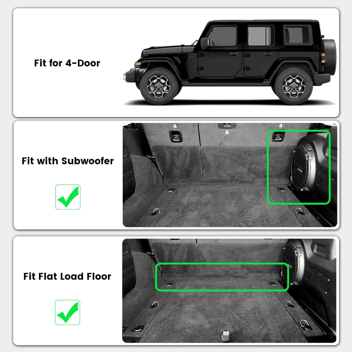 LASFIT Floor Mats for Jeep Grand Cherokee WL 2022-2025 2026 5-Seat (Include 4xe, NOT for L), All Weather TPE Custom Fit Car Mats Floor Liners Cargo Liner Cargo Mat Trunk Mat Black