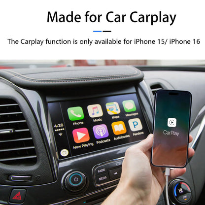 Car Carplay Cable for iPhone 17/16/15, USB A to USB C Cable Compatible for iPhone 17/16,17Air, 17/16/15 Pro Max,17E/16E/Plus, iPad 10th/11 Gen,iPad Pro 12.9,Air 5th/4th Charger Cord,Car Charging Cable