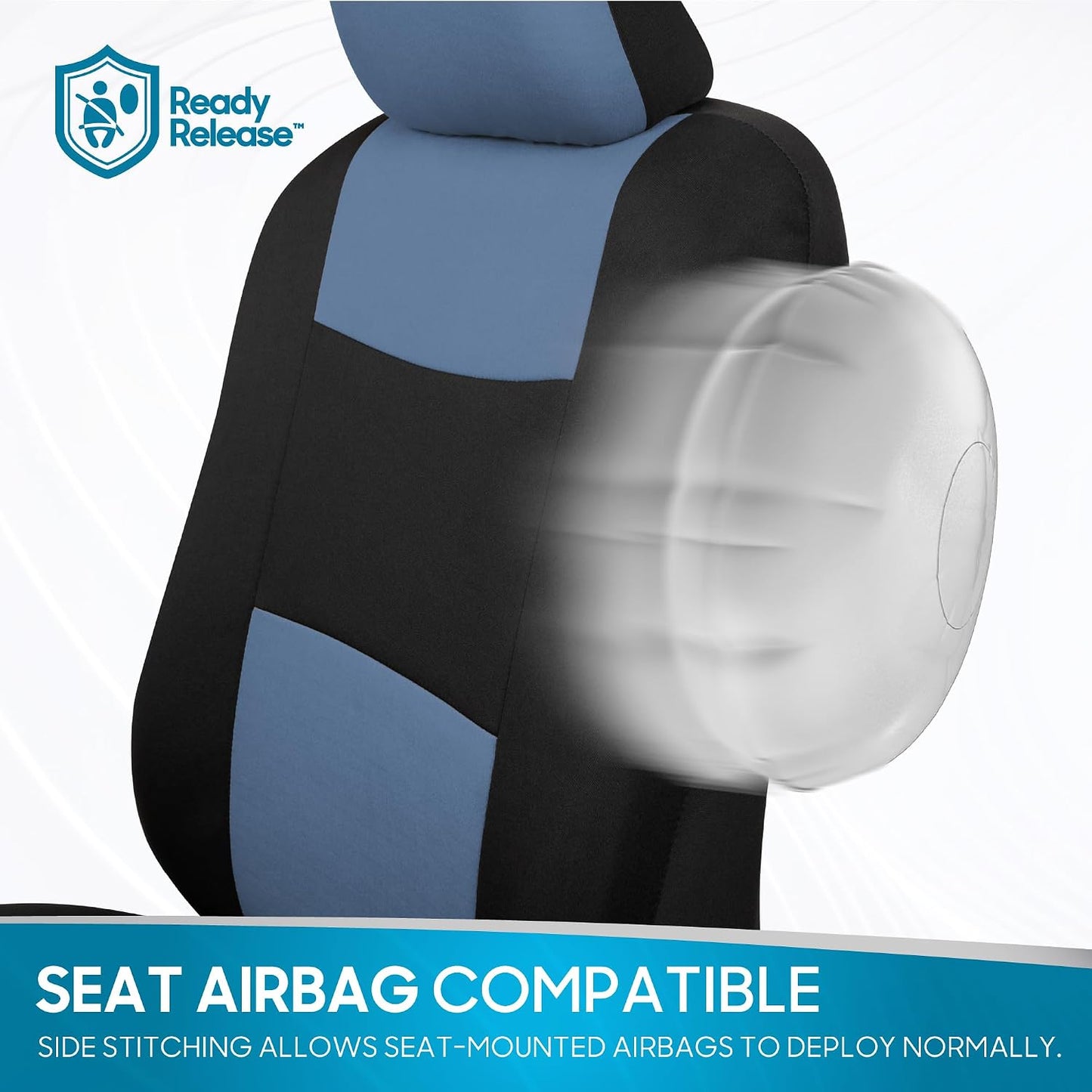 BDK PolyPro Car Seat Covers Full Set in Charcoal on Black – Front and Rear Split Bench for Cars, Easy to Install Cover Set, Accessories Auto Trucks Van SUV