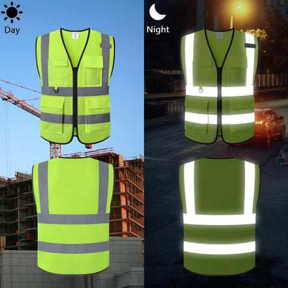 Safety Vest for Men Women Hi Vis Vest with Pockets Mesh High Visibility Vests Meets ANSI/ISEA Standards