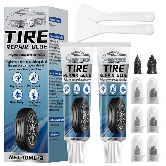 Tire Repair Glue, Rubber Cement for Sidewall Fixes, Suitable for Car, Motorcycle, Bike, Jeep, Off-Road, Truck, Tractor, 20ML, Black