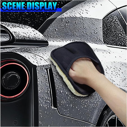 2PCS Car Wash Mitt, Soft Plush Non-Scratch Auto Dust Cleaning Pad, High-Density Car Washing Gloves, Universal Vehicle Exterior & Interior Detailing Supplies for Cars, Trucks, SUVs(Gray)
