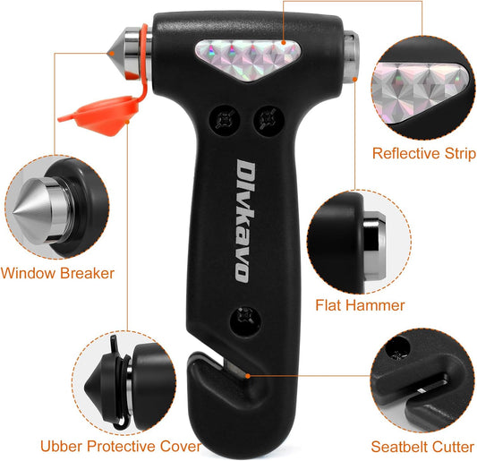 Window Breaker, 3-in-1 Emergency Escape Tool with Car Safety Hammer and Seat Belt Cutter, Safety Emergency Car Escape Tool, Road Trip Essential and Must Haves