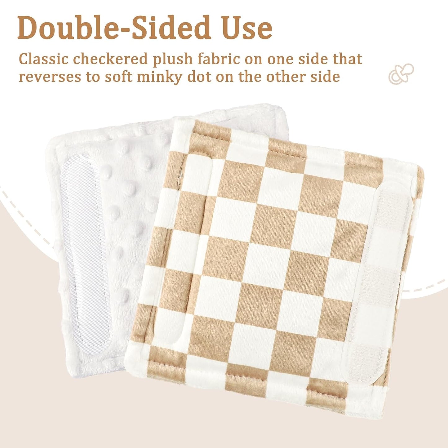 DILIMI Baby Car Seat Belt Covers, 2Pcs Carseat Shoulder Strap Pads, Soft Minky Car Seat Neck Covers, Newborn Car Seat Strap Protectors, Stroller Strap Covers for Baby Kids, Green Checkered