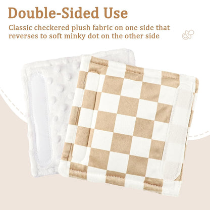 DILIMI Baby Car Seat Belt Covers, 2Pcs Carseat Shoulder Strap Pads, Soft Minky Car Seat Neck Covers, Newborn Car Seat Strap Protectors, Stroller Strap Covers for Baby Kids, Green Checkered