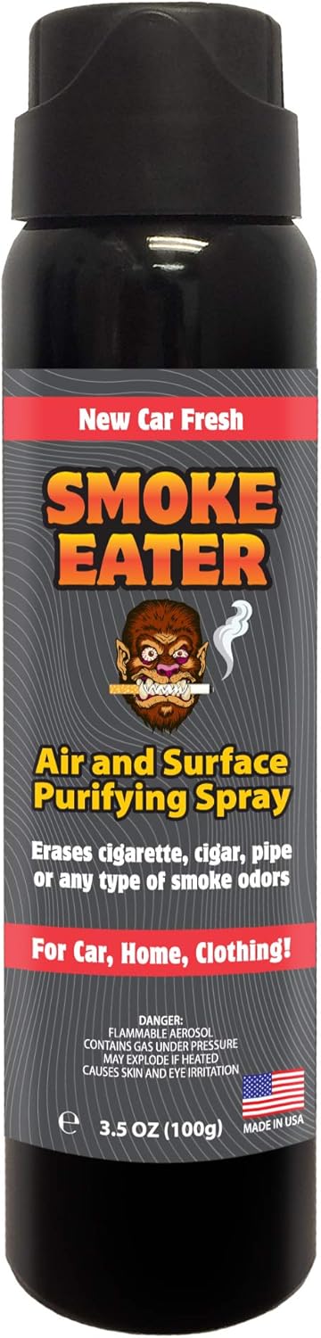 Smoke Eater Cigarette, Cigar, Cannabis & Tobacco Odor Eliminator Spray & Air Freshener for Car, Home, Clothes — Lavender, 4 oz Travel Size — Tea Tree Oil Formula, Non-Aerosol Pump Spray