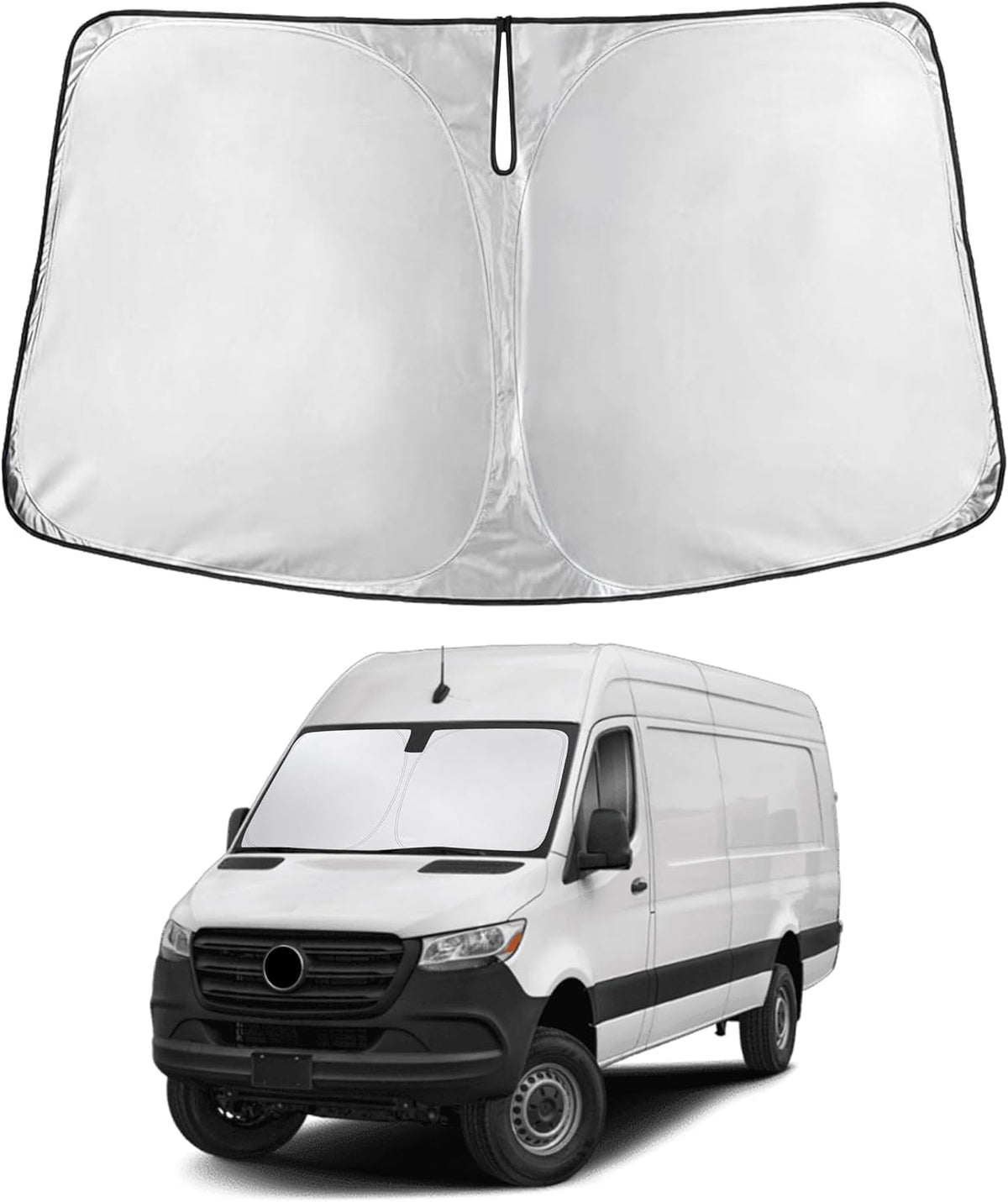 EcoNour Car Windshield Sun Shade | 2025 Upgraded Innovative No-Light-Pass Technology for Maximum Coverage | Foldable Sun Shade Keeps Your Vehicle Cool | Must-Have Car Accessories | Small (59" x 29") - Colors A