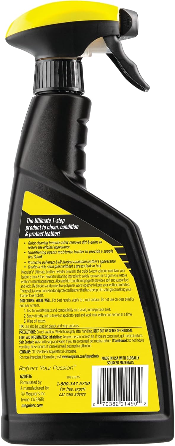 Meguiar's Gold Class Leather Conditioner Spray - Premium Car Leather Conditioner - Protect Your Car's Seats from Cracking, Fading and Drying Out - Keep It Looking and Feeling New, 16 Oz