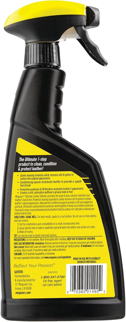 Meguiar's Gold Class Leather Conditioner Spray - Premium Car Leather Conditioner - Protect Your Car's Seats from Cracking, Fading and Drying Out - Keep It Looking and Feeling New, 16 Oz