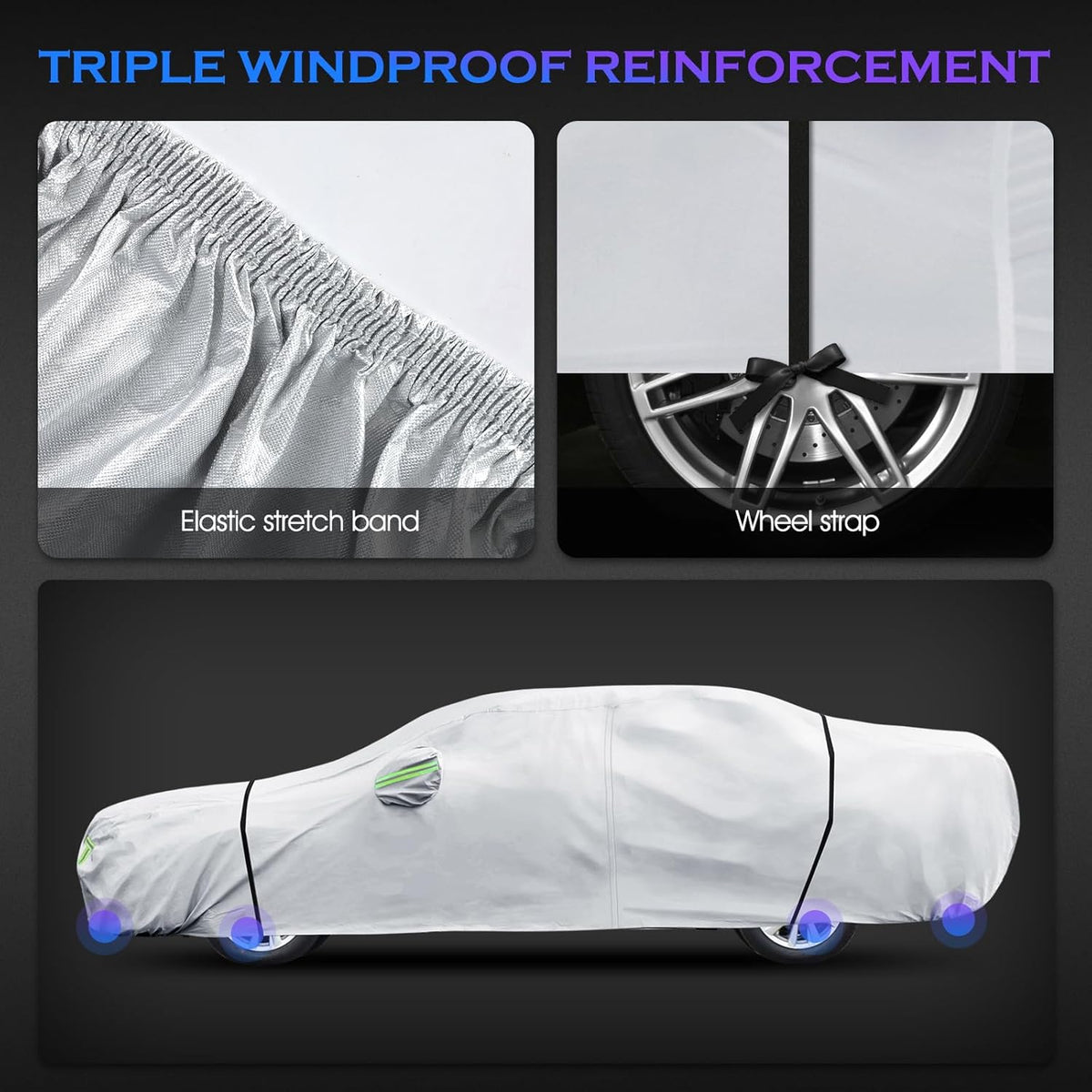 Car Cover Custom Fit for Honda CRV 1997-2025,Toyota RAV4 1996-2025, 6 Layers Truck Cover Waterproof All Weather for Automobiles,Outdoor Full Exterior Cover,Rain, Sun, Wind Protection,Black