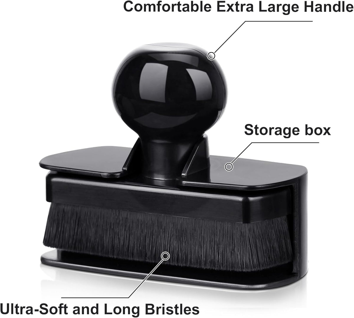 BABYSHEEP Car Tire Shine Applicator,Large Vegan Tire Shine Brush - Automotive Tire Dressing Applicator Brush with Storage Stand for Tire Detailing & Car Wash Kit, Black, 3.6 Inch Length (Black)