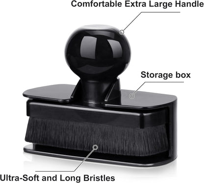 BABYSHEEP Car Tire Shine Applicator,Large Vegan Tire Shine Brush - Automotive Tire Dressing Applicator Brush with Storage Stand for Tire Detailing & Car Wash Kit, Black, 3.6 Inch Length (Black)