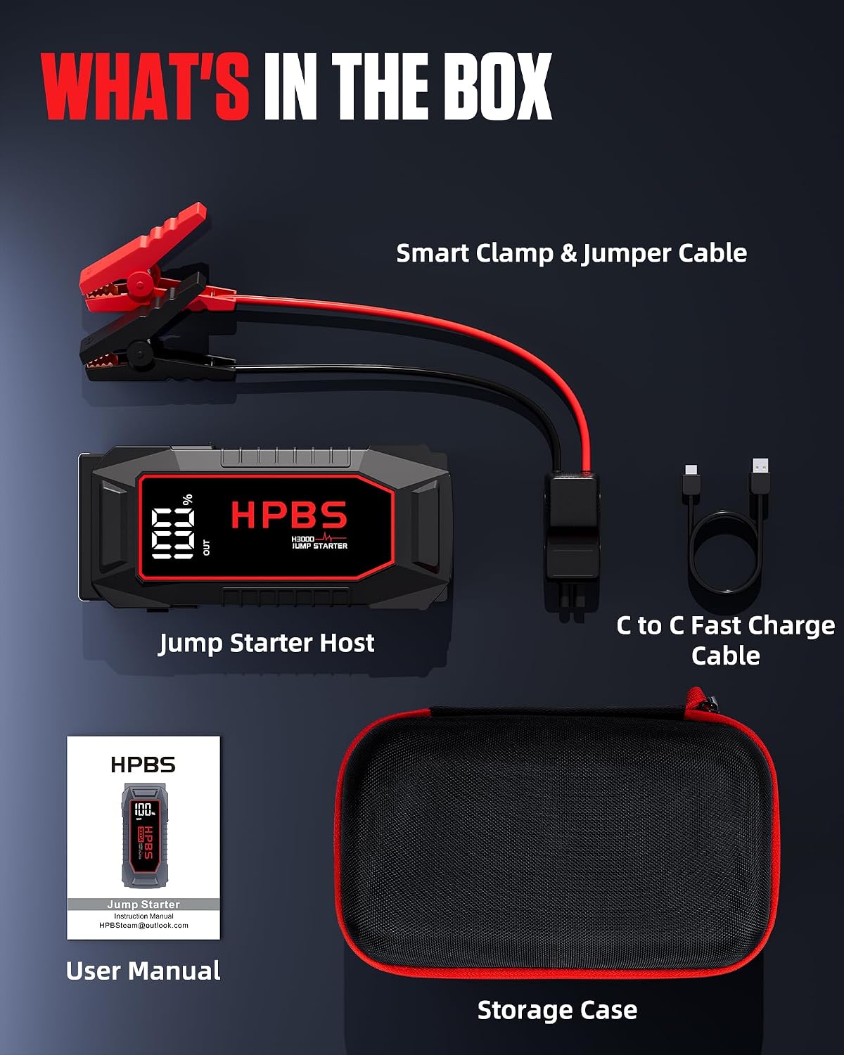 H50 Jump Starter - 5000A Jump Starter Battery Pack for Up to 10.0L Gas and 8.0L Diesel Engines, 12V Car Battery Jumper Starter Portable with 3.0" LCD Display, Jump Box