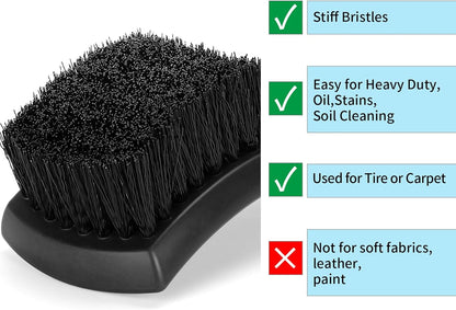 Fitosy Wheel Rim & Tire Brush Set, Soft & Stiff Bristle Wash Cleaning Supplies Kit for Car Body Exterior Surface, Carpet, Truck,SUV,RV,Motorcycle