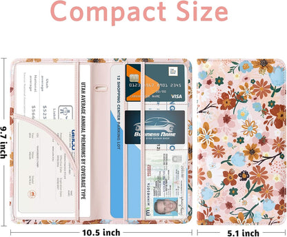 CoBak Car Registration and Insurance Holder - Vehicle Glove Box Car Organizer,Auto Truck Comparment Accessories Case with Magnetic Closure for Driver License,Cards - Colors B