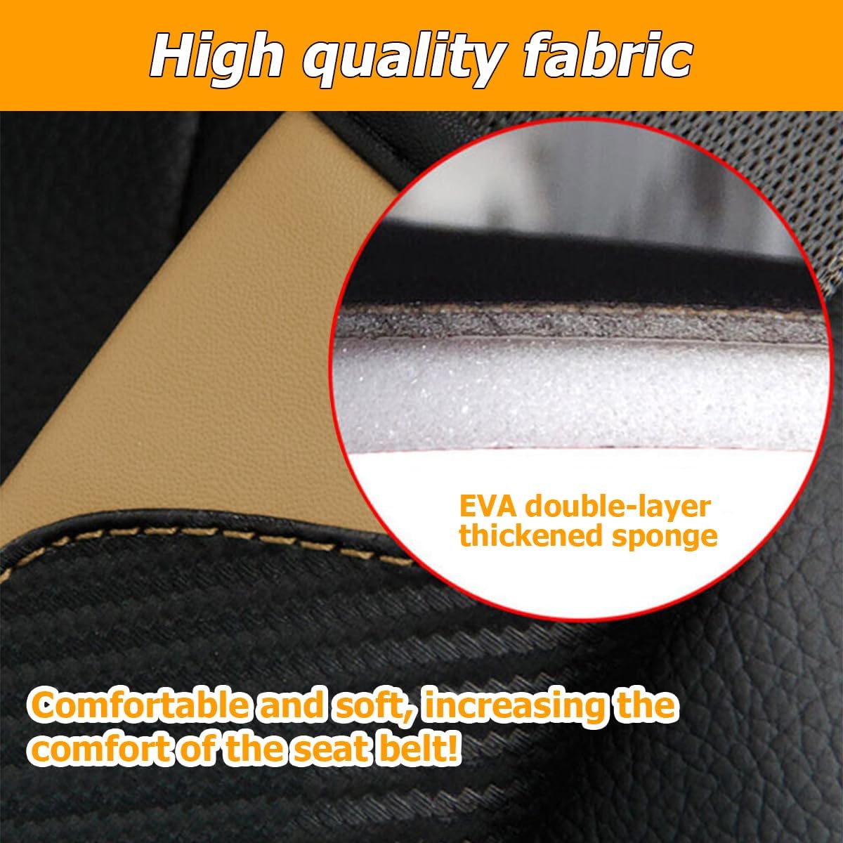 Osilly 2PCS Car Seat Belt Cover, Carbon Fiber Seatbelt Shoulder Protection, Soft Car Seat Belt Strap Cushion Protect Your Neck and Shoulder, Car Accessories Seat Belt Pad for Car Truck (Red)