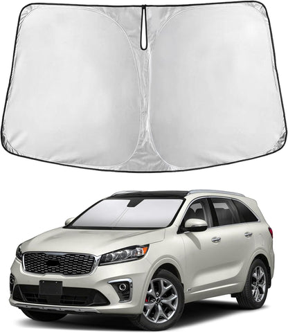 EcoNour Car Windshield Sun Shade | 2025 Upgraded Innovative No-Light-Pass Technology for Maximum Coverage | Foldable Sun Shade Keeps Your Vehicle Cool | Must-Have Car Accessories | Small (59" x 29") - Colors H