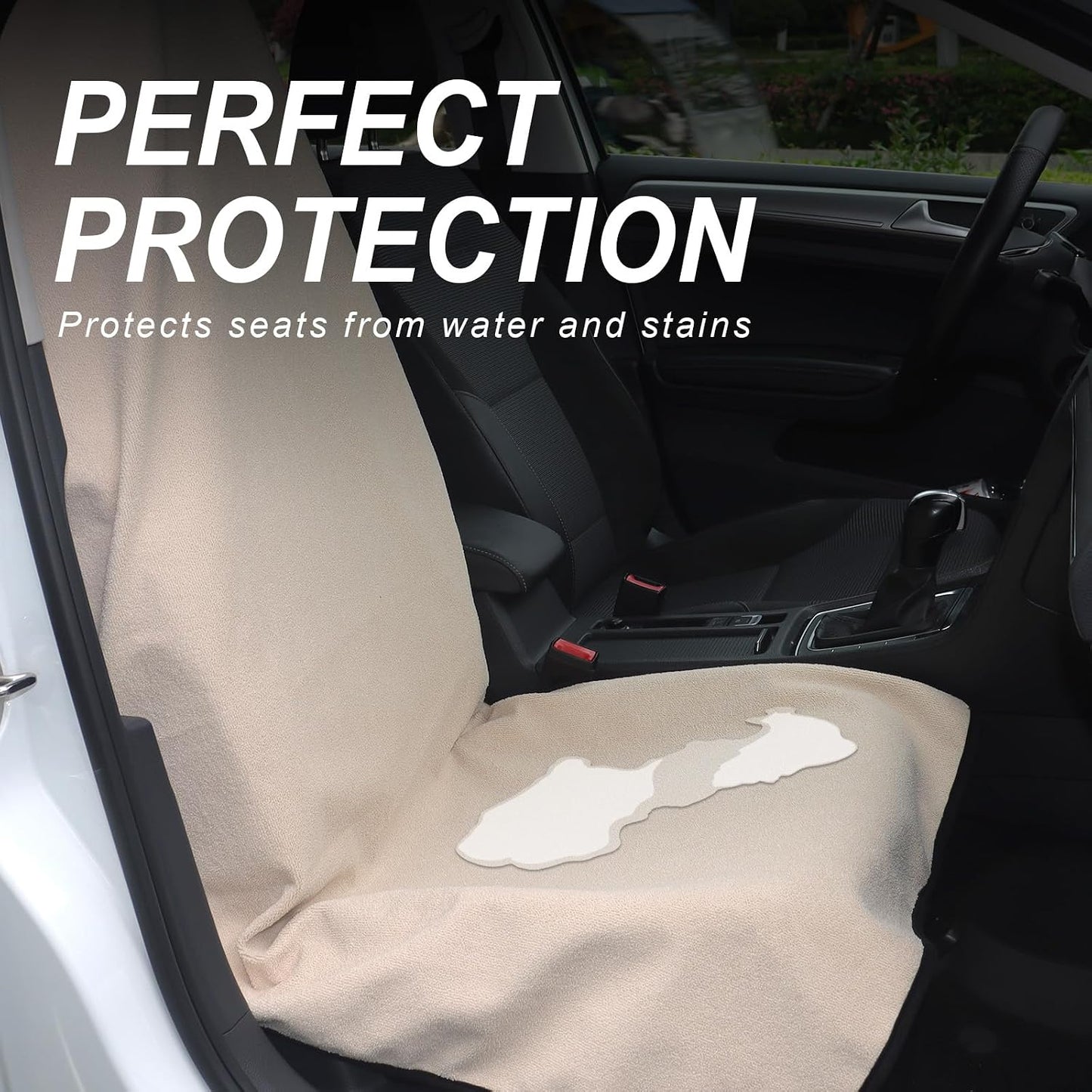 Car Seat Cover Protector Front Seats,for Gym Workout,Running,Swimming,Beach and Hiking,Waterproof Sweat Towel Bucket Seat Covers for Cars SUV Trucks (Black, 1Pcs)