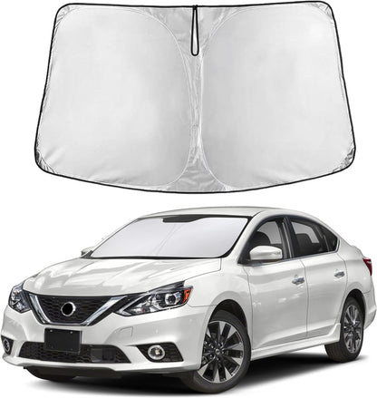 EcoNour Car Windshield Sun Shade | 2025 Upgraded Innovative No-Light-Pass Technology for Maximum Coverage | Foldable Sun Shade Keeps Your Vehicle Cool | Must-Have Car Accessories | Small (59" x 29") - Colors M