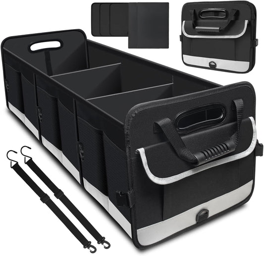 AOPHY Trunk Organizer for Car, 95L Large Capacity Trunk Storage with Non-Slip Bottom Strips, Cargo Organizer for Suv, Truck, Sedan, Waterproof Portable Car Organizers for Women Men(Pink)