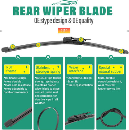 26" 16" 11" Windshield Wiper Blades Replacement for Chevrolet Chevy Trax 2024 2025 2026 Premium All Weather Front Rear Wipers Set - OEM Quality (Pack of 3) - Colors B