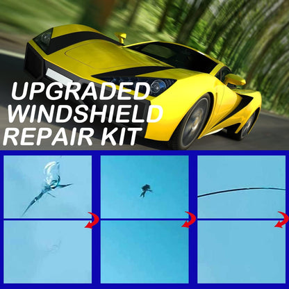 Windshield Repair Kit, 4 Pack Windshield Crack Repair Kit, Upgraded Windshield Chip Repair Kit with Pressure Syringes, Car Window Crack Repair Kit Quick Fix for Bulls-Eye & Star-Shaped Chips, Cracks
